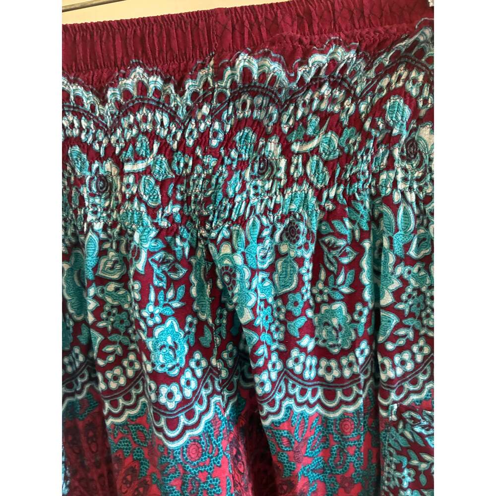 Red and Blue Boho Bohemian Pants - Picture 3 of 16